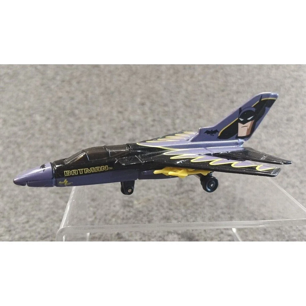 Vintage Matchbox Tornado DC Batman Jet Aircraft Black Purple Die Cast 2000